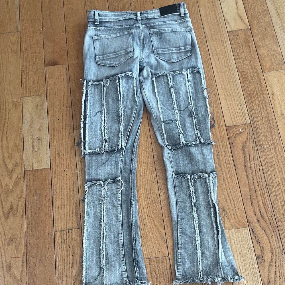 Arket Distressed Straight Leg Jeans - Light Blue - Picture 4 of 7